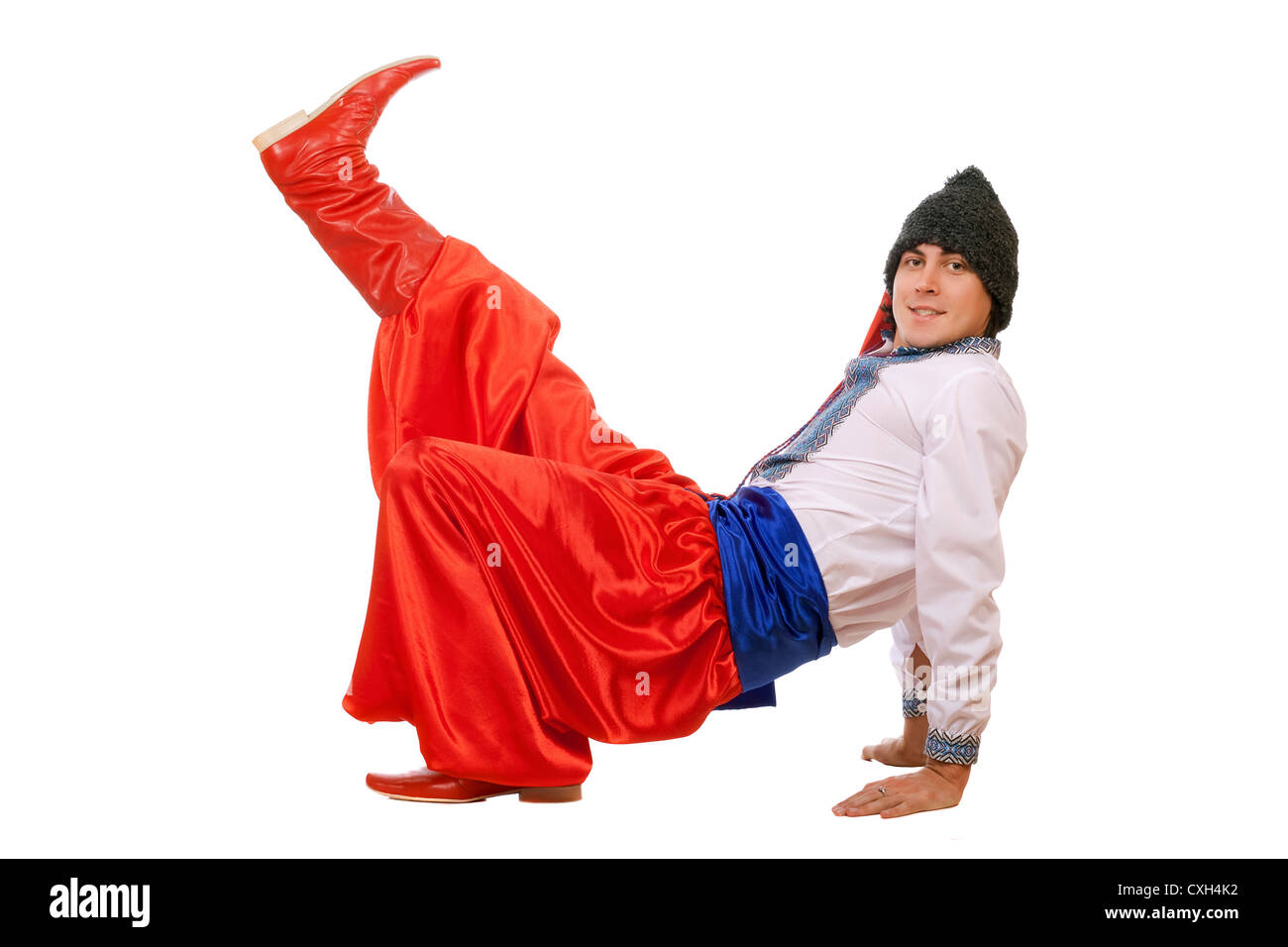 Guy dans le costume national ukrainien Banque D'Images