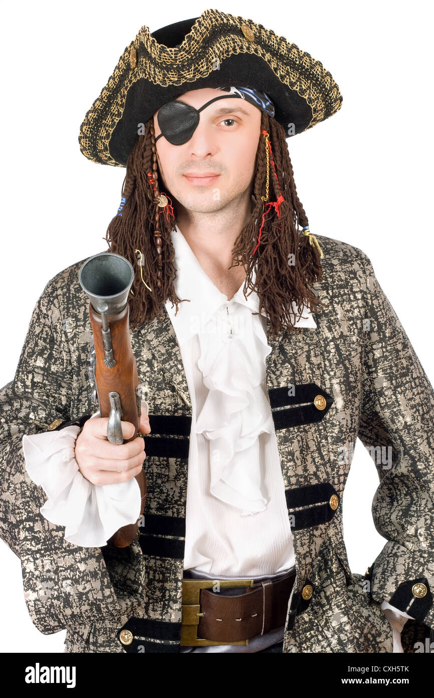 L'homme habillé en pirate Banque D'Images
