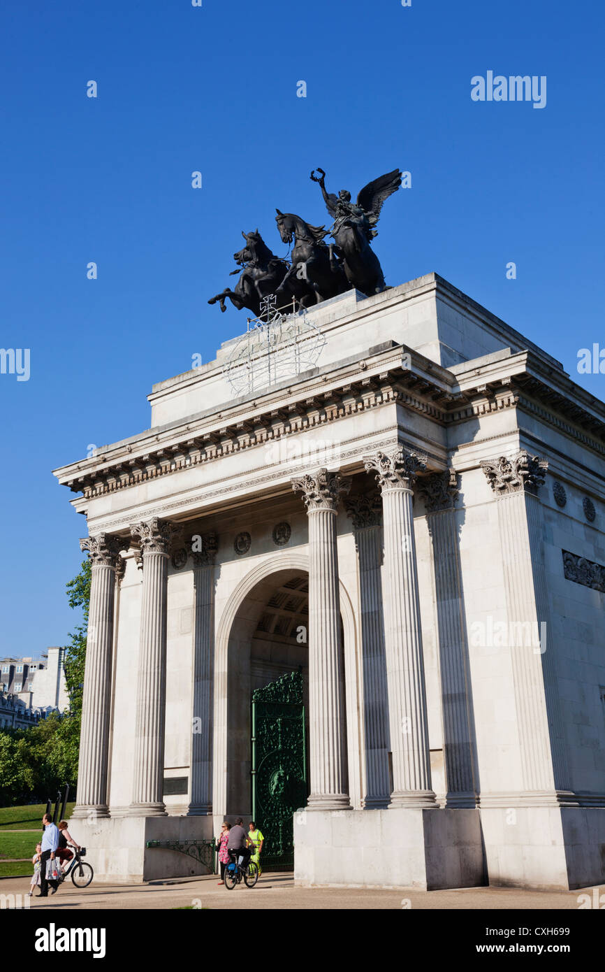 L'Angleterre, Londres, Hyde Park Corner, Wellington Arch aka Constitution Arch Banque D'Images