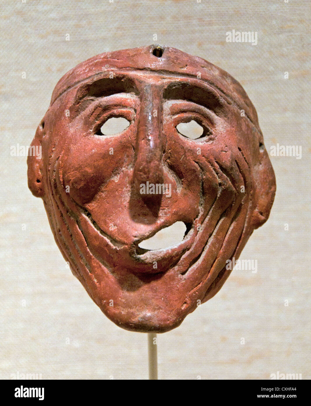 12e masque de 9e siècle avant J.-C. Mexique Amérique Centrale en céramique 12,1 x 10,8 Tlatilco cm Banque D'Images