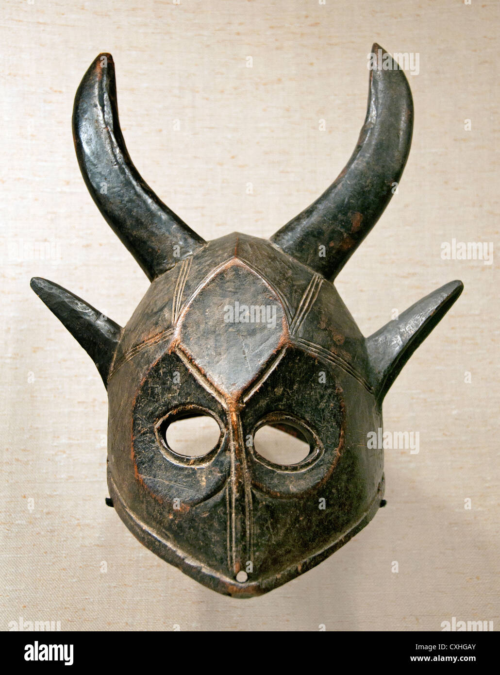 Masque casque 19ème 20ème siècle peuples Bamana Mali Afrique bois masque Banque D'Images