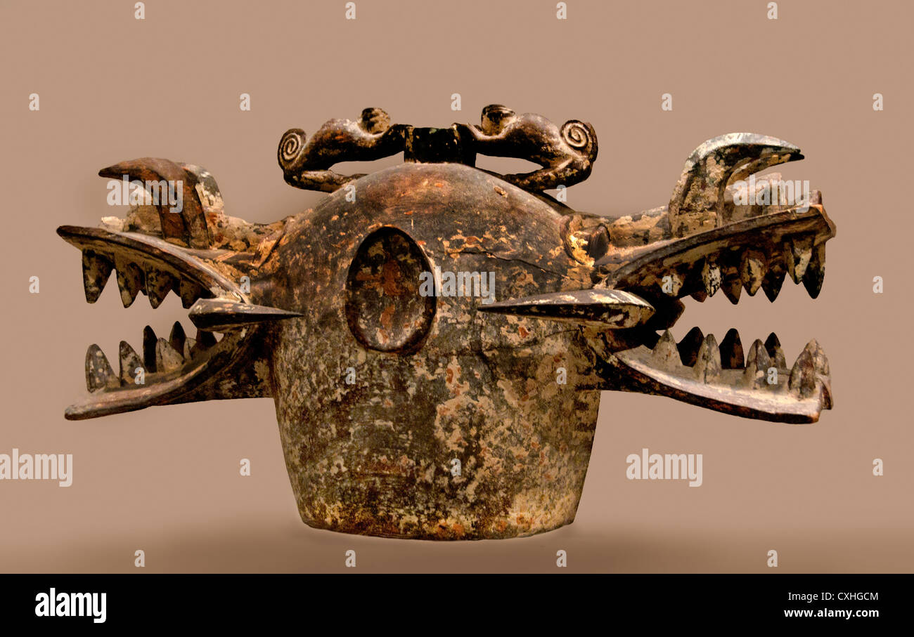 Masque Heaume Janus 19 Wanyugo-milieu du 20e siècle, la Côte d'Ivoire Région des savanes Ladiokaha Wood-Sculpture peuples Sénoufo 65cm Banque D'Images