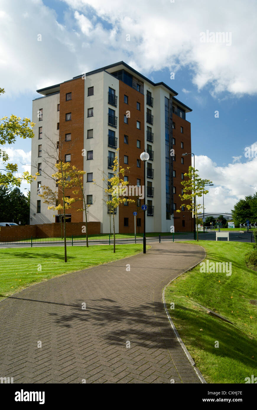 Bloc d'appartements de la baie de Cardiff Wales UK Banque D'Images