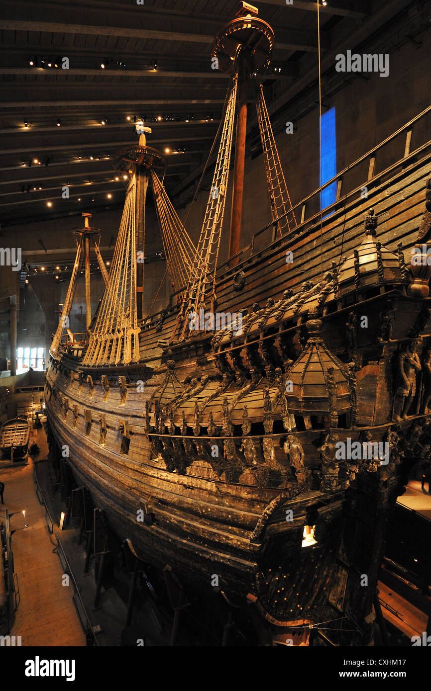 L'original conservé au musée Vasa Vasa navire à Djurgarden Stockholm, Stockholms Lan, Suède Banque D'Images