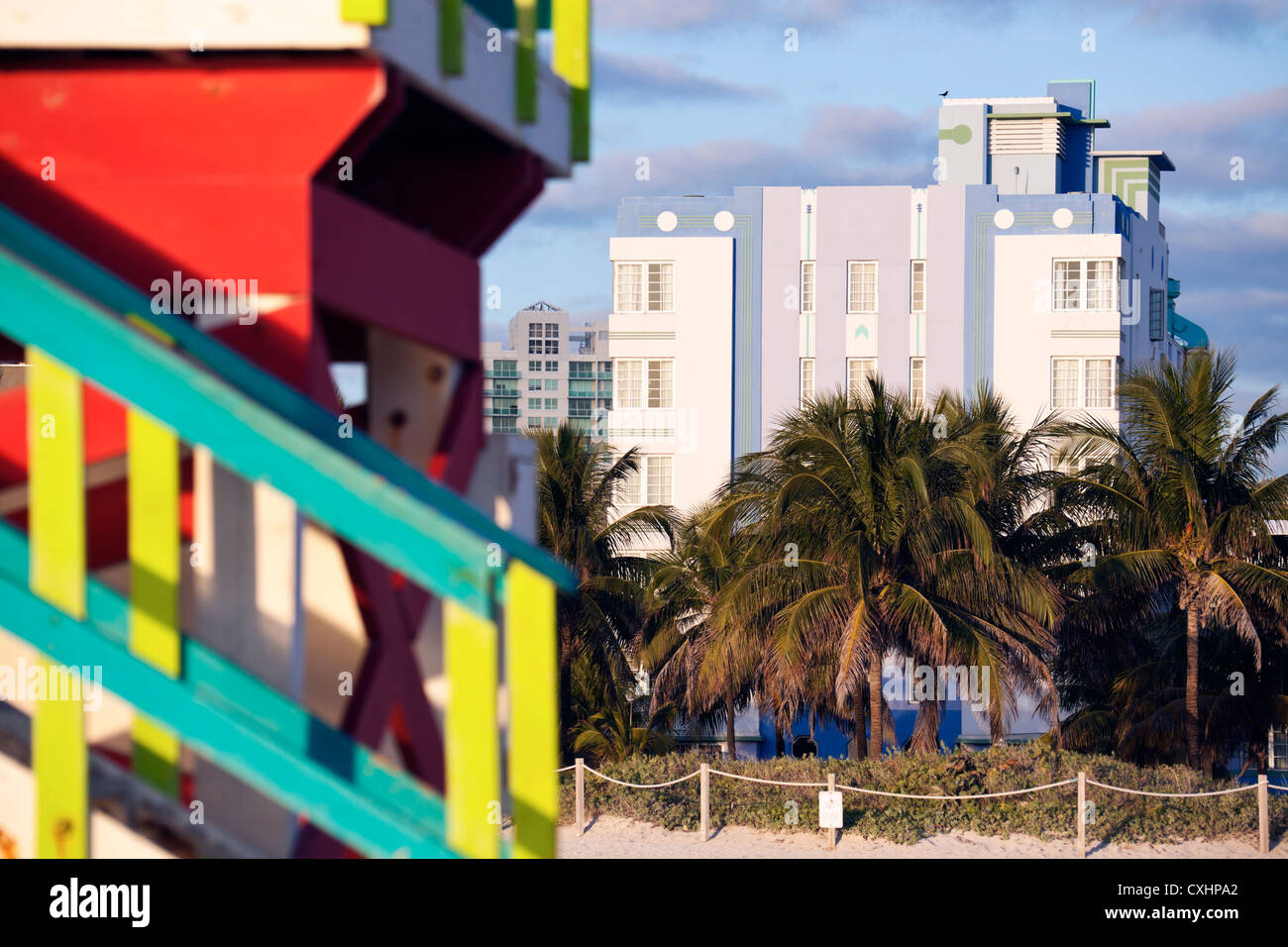Architecture Art Déco de Miami Beach Banque D'Images