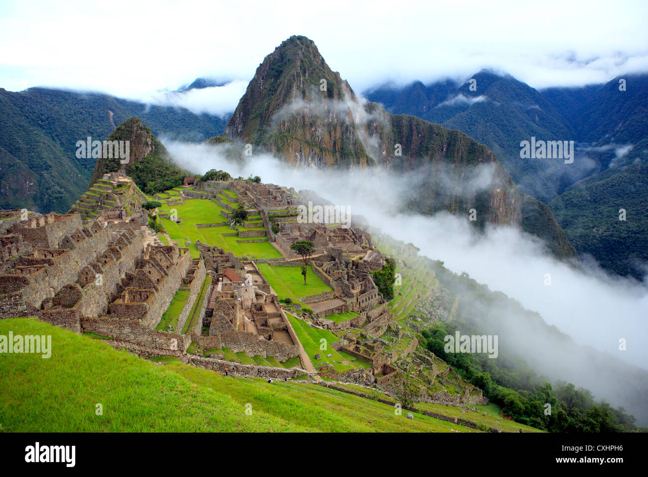 Site archéologique de Machu Picchu, Cuzco, Pérou Banque D'Images