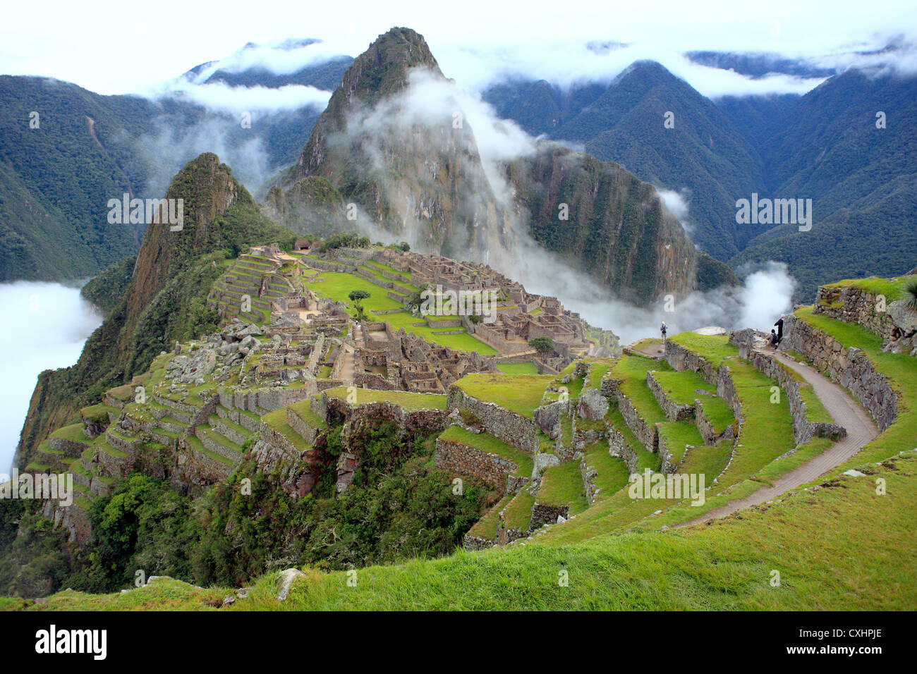 Site archéologique de Machu Picchu, Cuzco, Pérou Banque D'Images