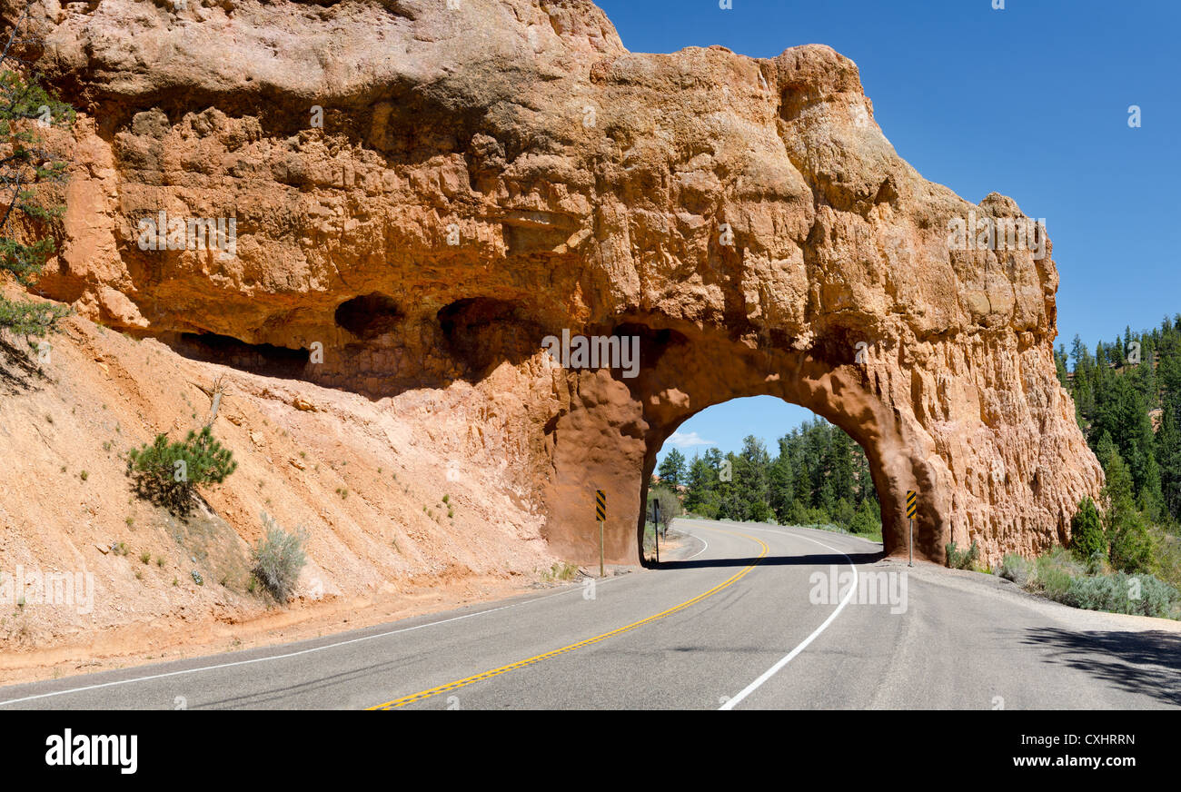 Aperçu sur la route dans Red Canyon dans l'Utah aux États-Unis d'Amérique Banque D'Images