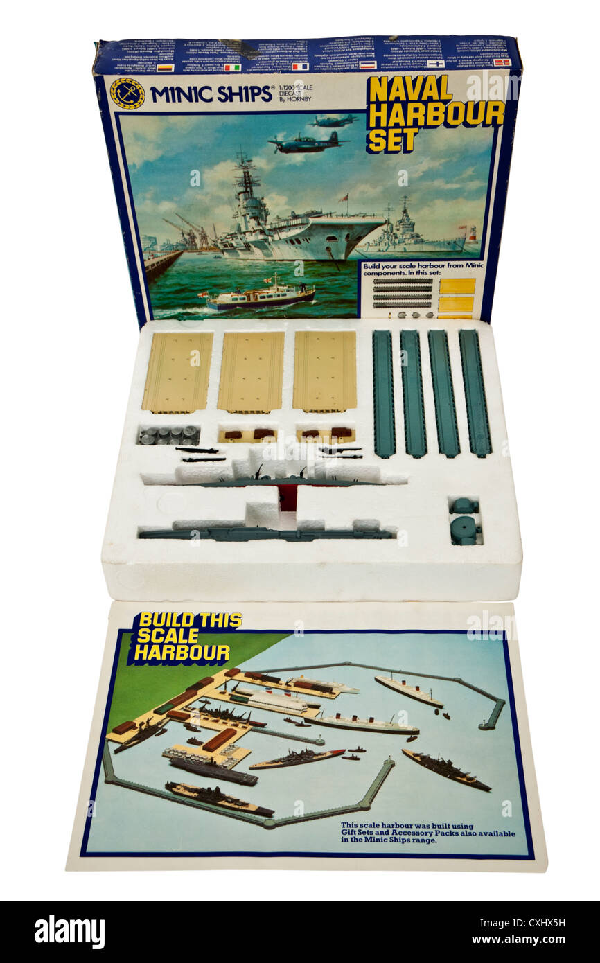 Vintage des années 70 MINIC LES NAVIRES (Hornby) 1:1200 Le port naval d'échelle. Banque D'Images