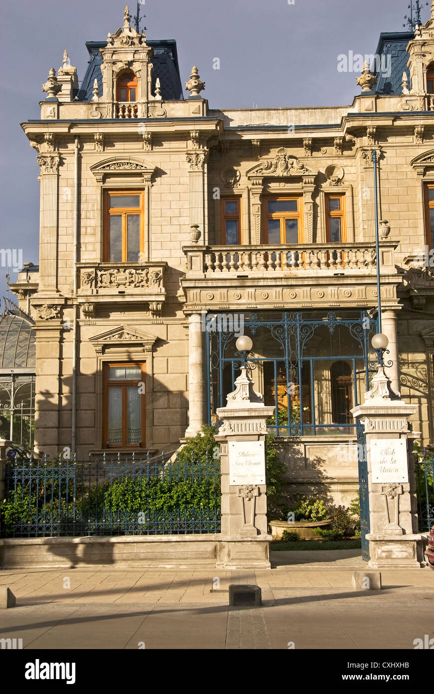 Elk198-4056v Chili, Patagonie, Punta Arenas, Plaza Munoz Gamero, Palacio Sara Braun 1895 Banque D'Images