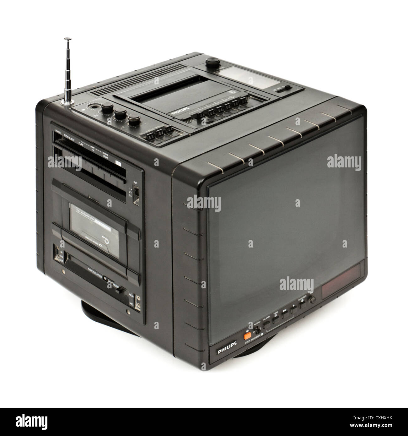 Vintage rare (1980) Philips 9TC 2100 toutenun B&W portable télévision