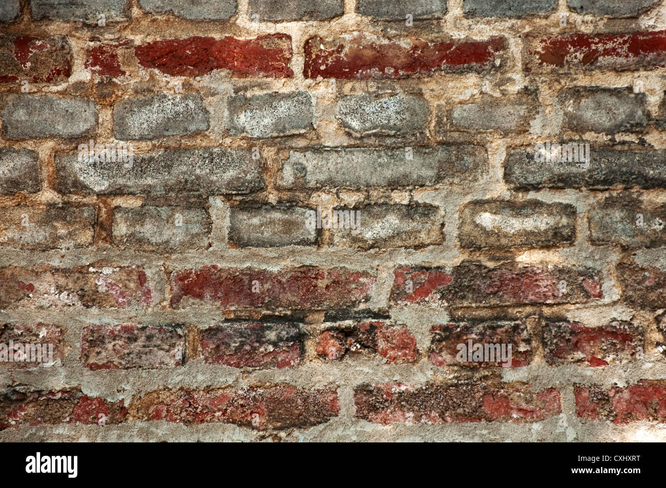 La texture d'un vieux mur de brique, obsolètes, Close up image. Banque D'Images