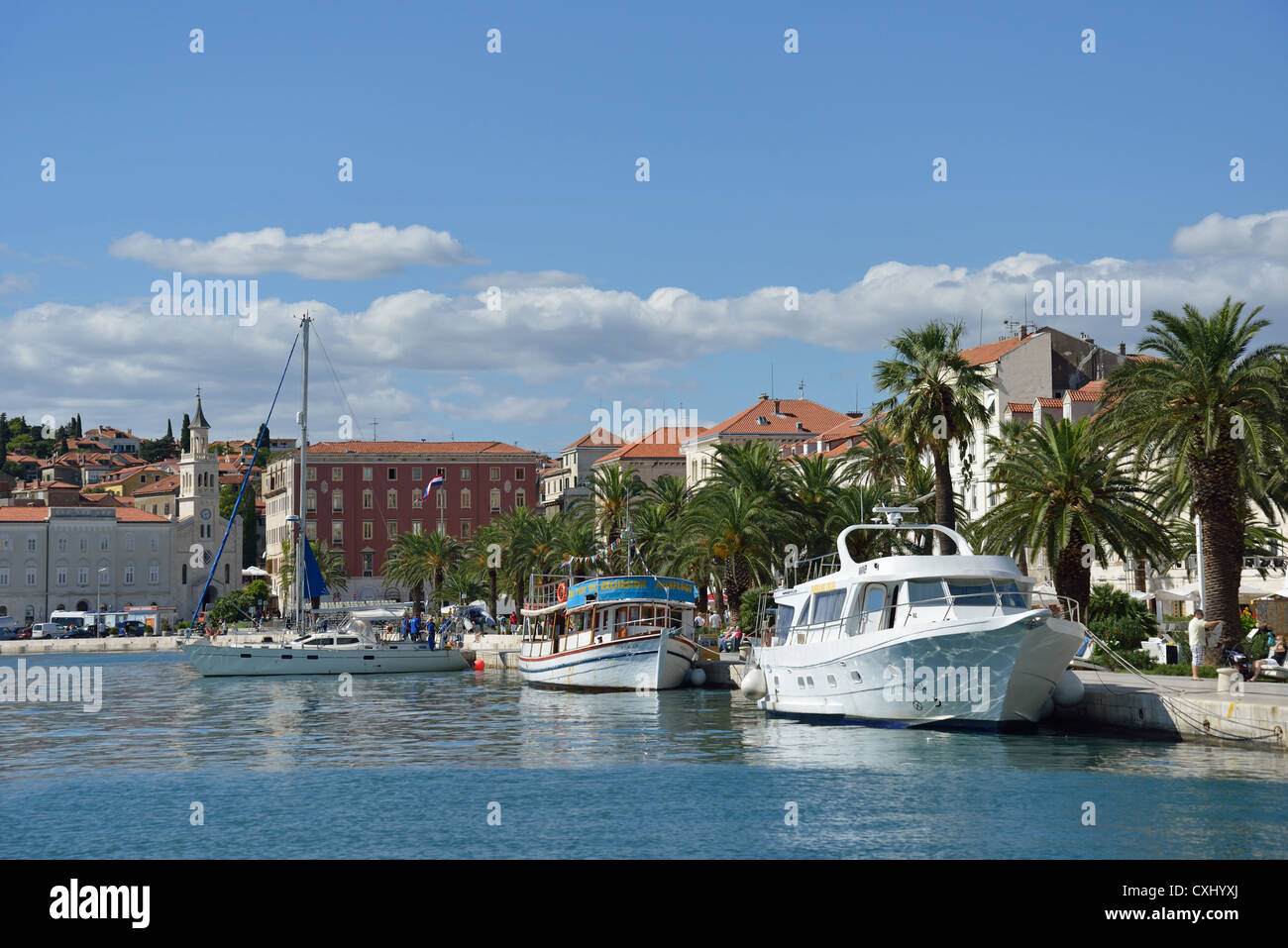 La Riva Waterfront, Split, Croatie, comté de Split-Dalmatie Banque D'Images
