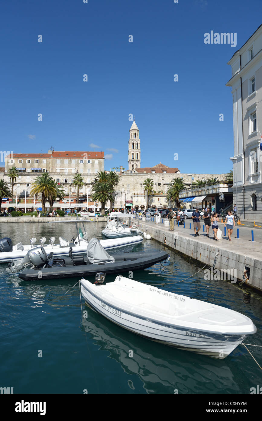 La Riva Waterfront, Split, Croatie, comté de Split-Dalmatie Banque D'Images