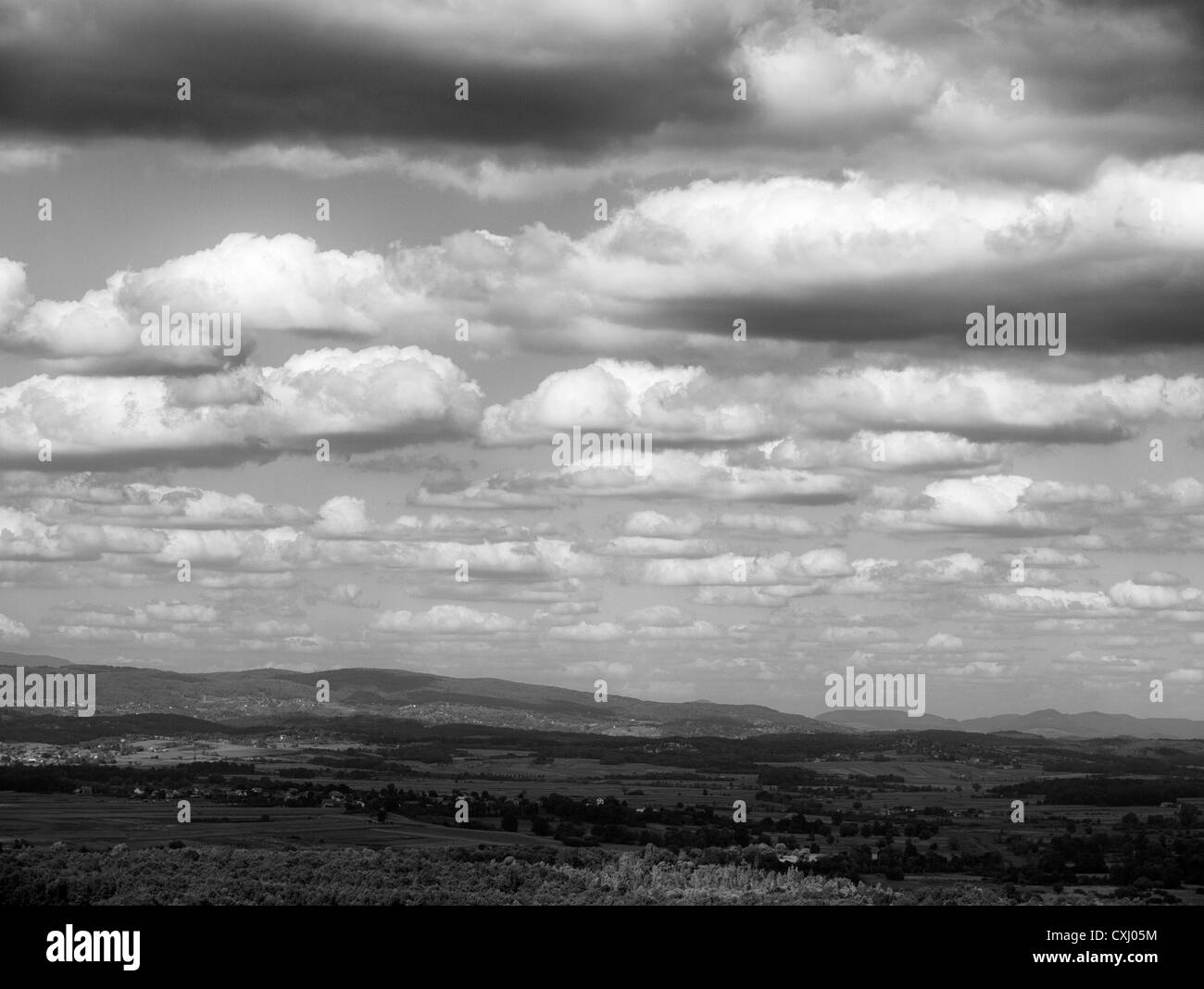 Paysages de villages croates, environs de Zagreb (Dugo Selo), Croatie Banque D'Images Paysages de villages croates, environs de Zagreb (Dugo Selo), Croatie Banque D'Images