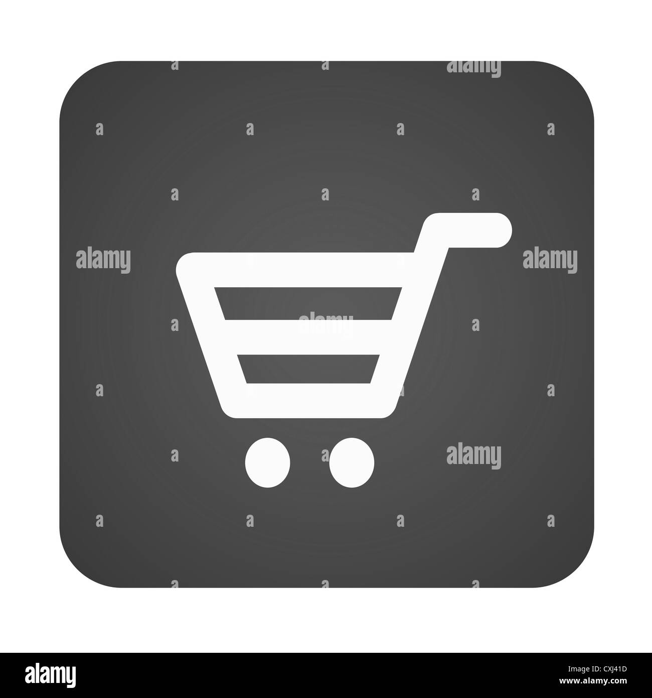 Un bouton ecommerce isolé sur fond blanc Banque D'Images