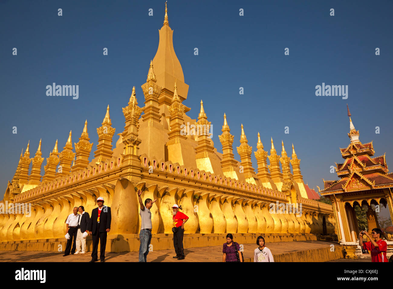 Que Luang temple, Vientiane, Laos Banque D'Images