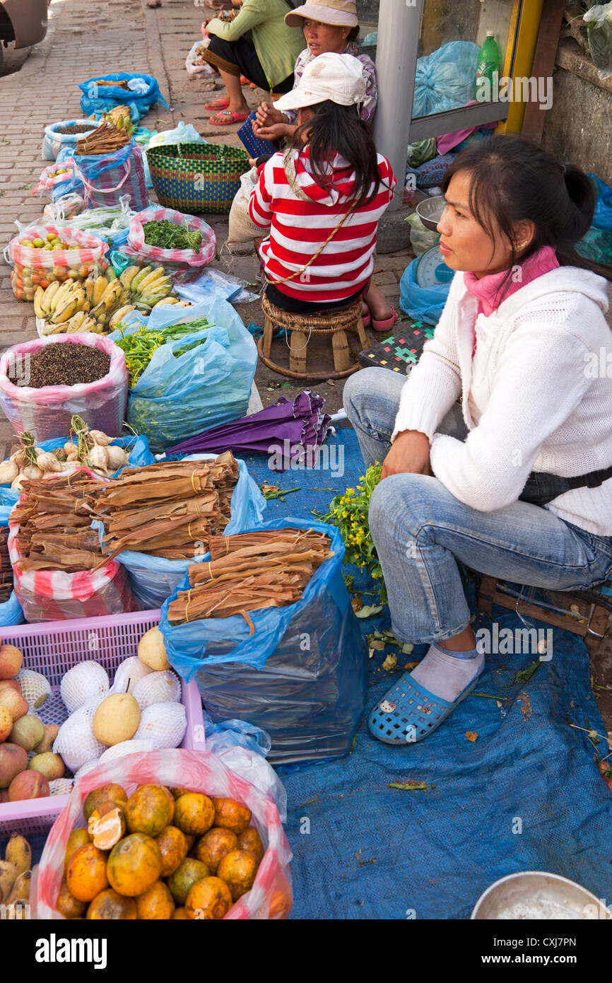 Vendeur de rue, Vientiane, Laos Banque D'Images