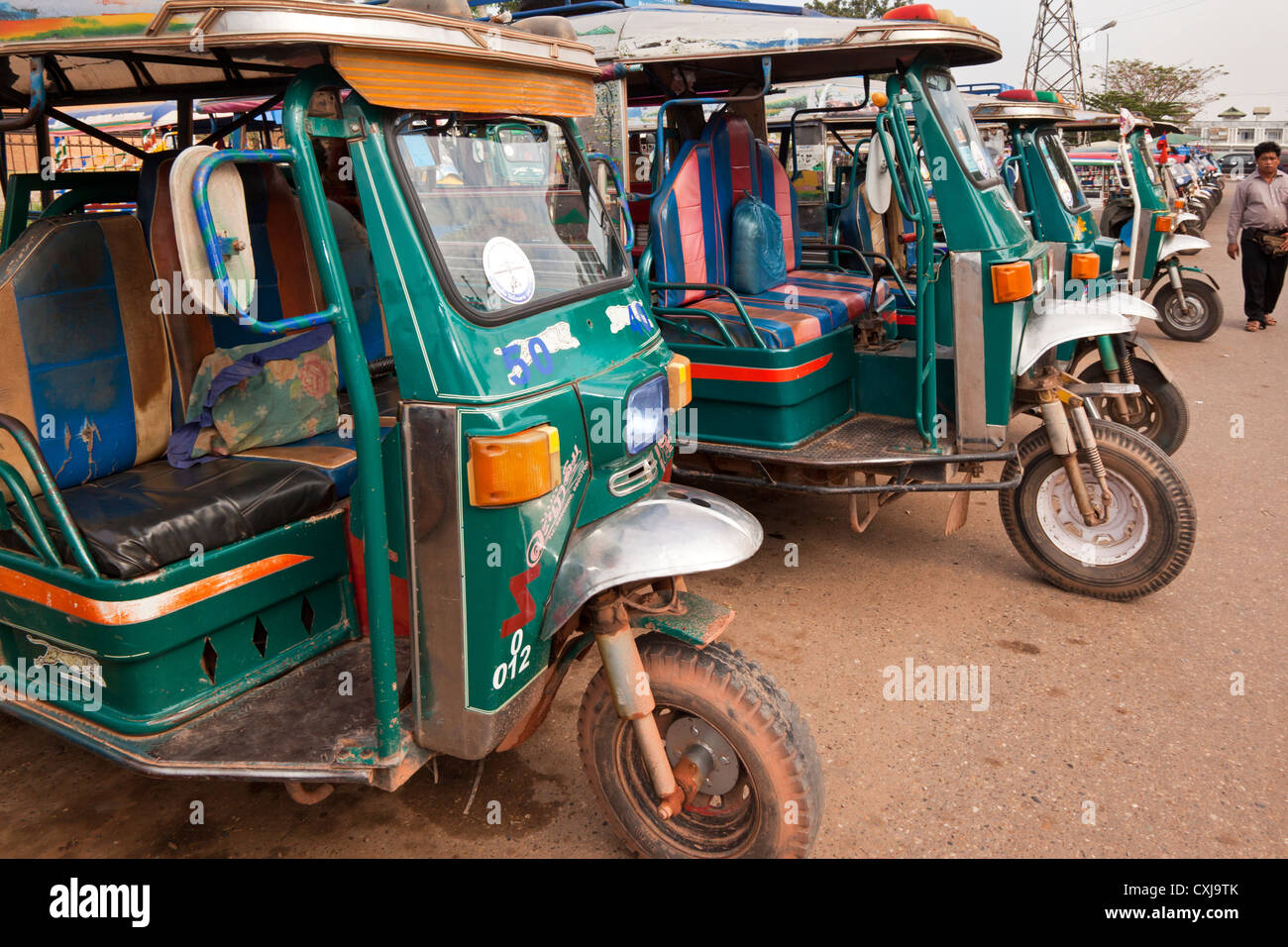 Terminal de tuk tuk, Vientiane, Laos Banque D'Images