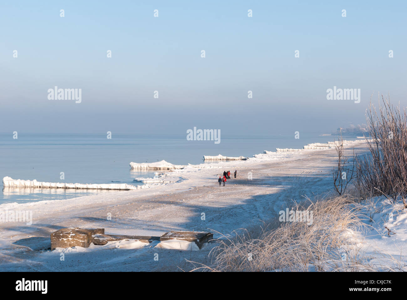 Plage d'hiver de la mer Baltique. La région de Kaliningrad. La Russie Banque D'Images