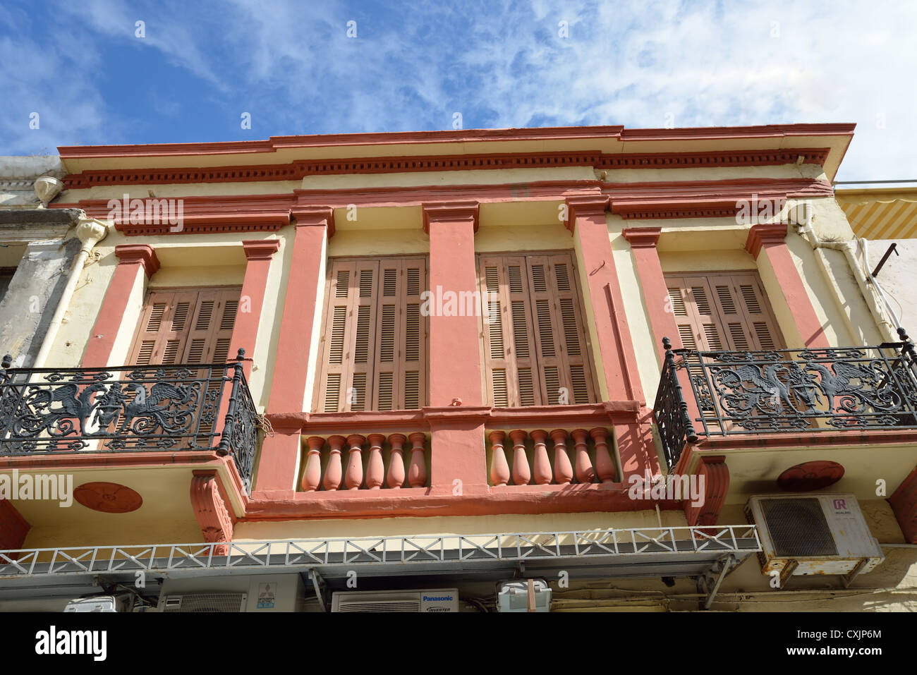 Architecture Maison dans la vieille ville, La Canée, préfecture de Chania, Crète, Grèce Banque D'Images