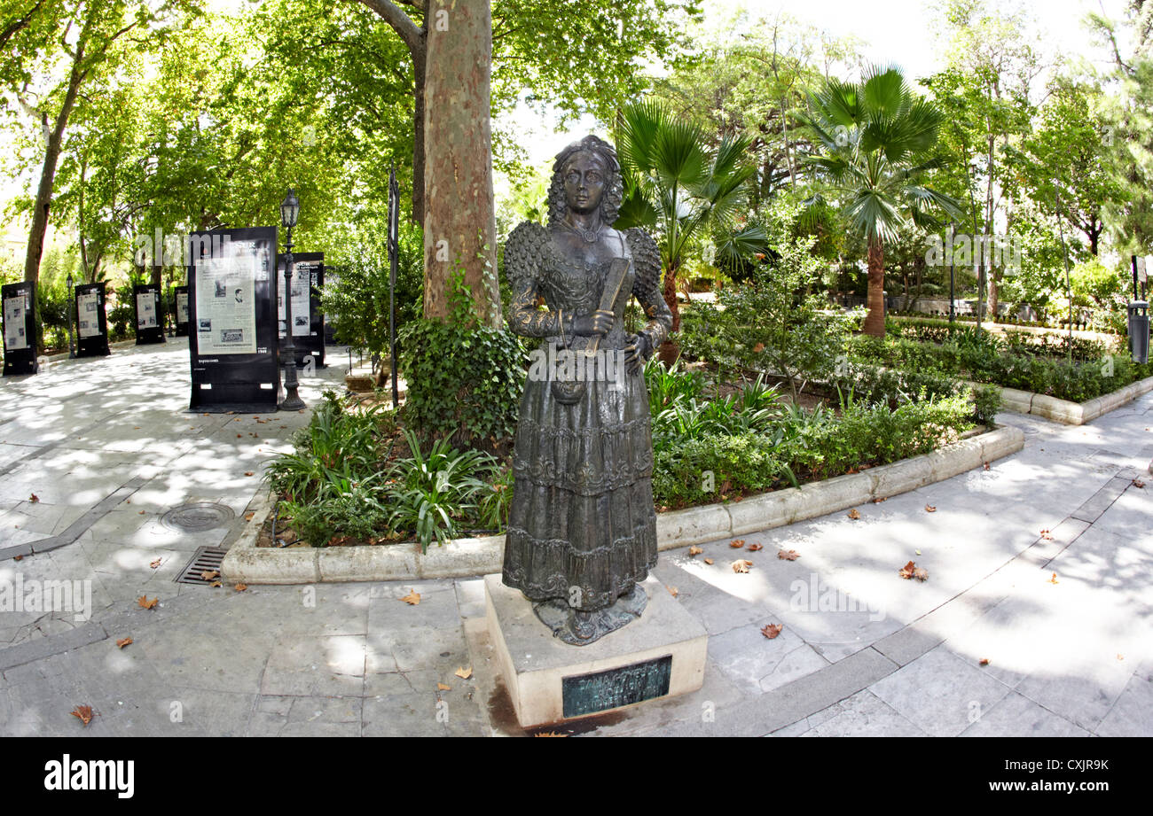 Statue de bronze de Goyesca Damas Parc Alameda Ronda Espagne Banque D'Images