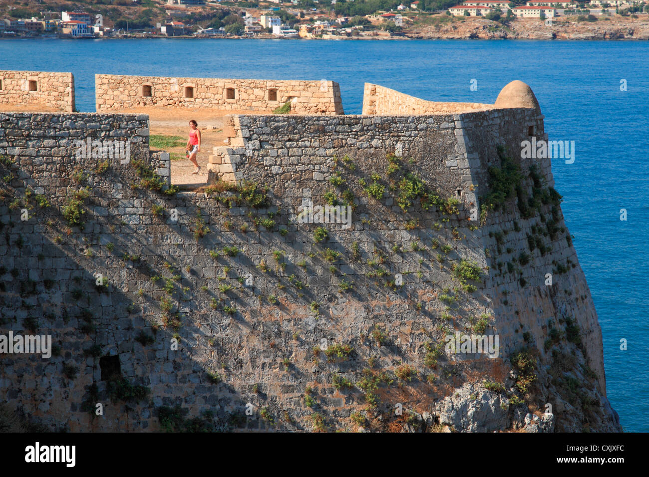 Grèce Crète Rethymnon Fortezza Remparts Banque D'Images