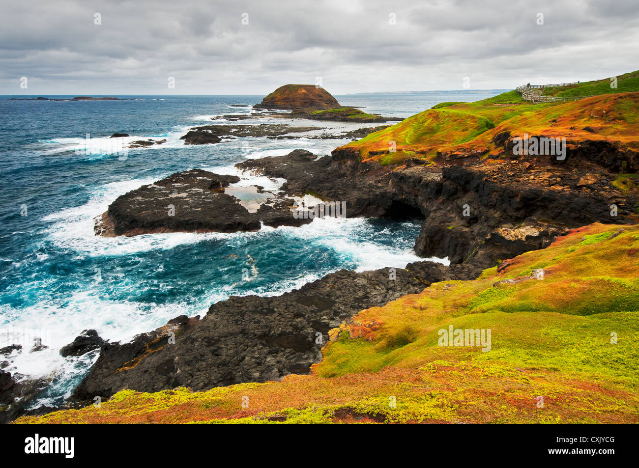 Les Nobbies à la pointe ouest de Phillip Island. Banque D'Images