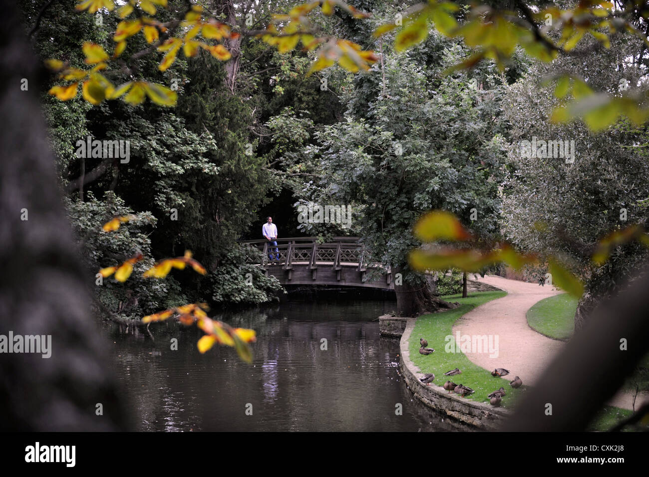 Le style 'Monet' bridge au Worcester College d'Oxford Banque D'Images
