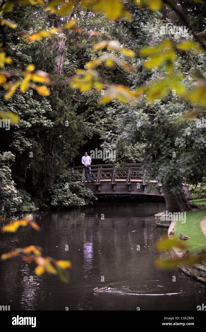 Le style 'Monet' bridge au Worcester College d'Oxford Banque D'Images