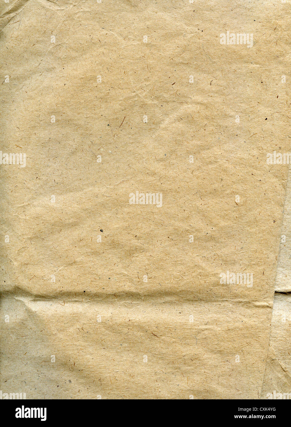 Concassée texturés emballage froissé papier fond brun Banque D'Images