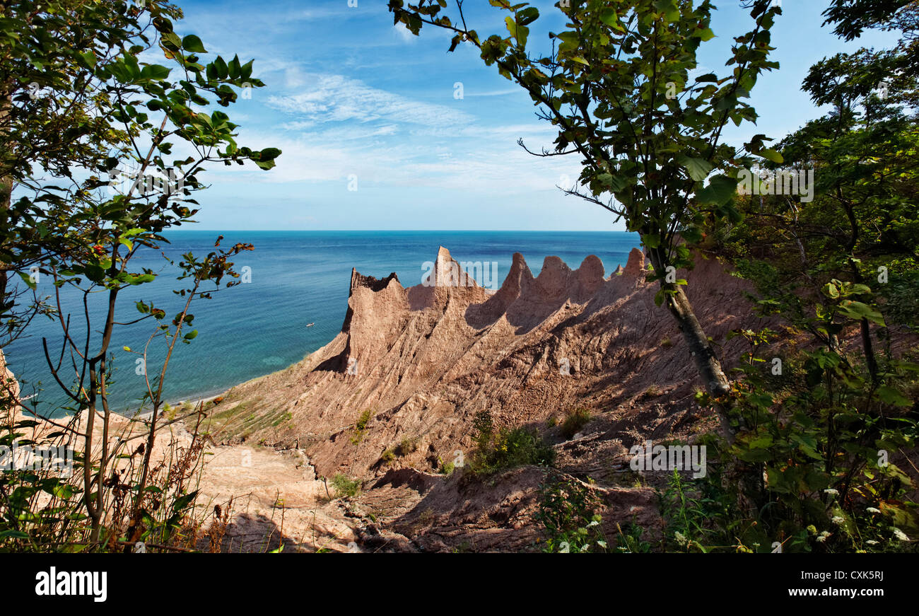 Chimney Bluffs State Park, New York Banque D'Images