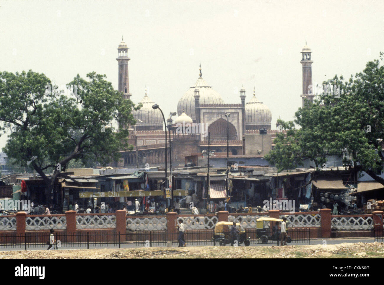 Jamma Masjid, la grande mosquée, Delhi, Inde. Photo d'archives à partir de 1991. Banque D'Images