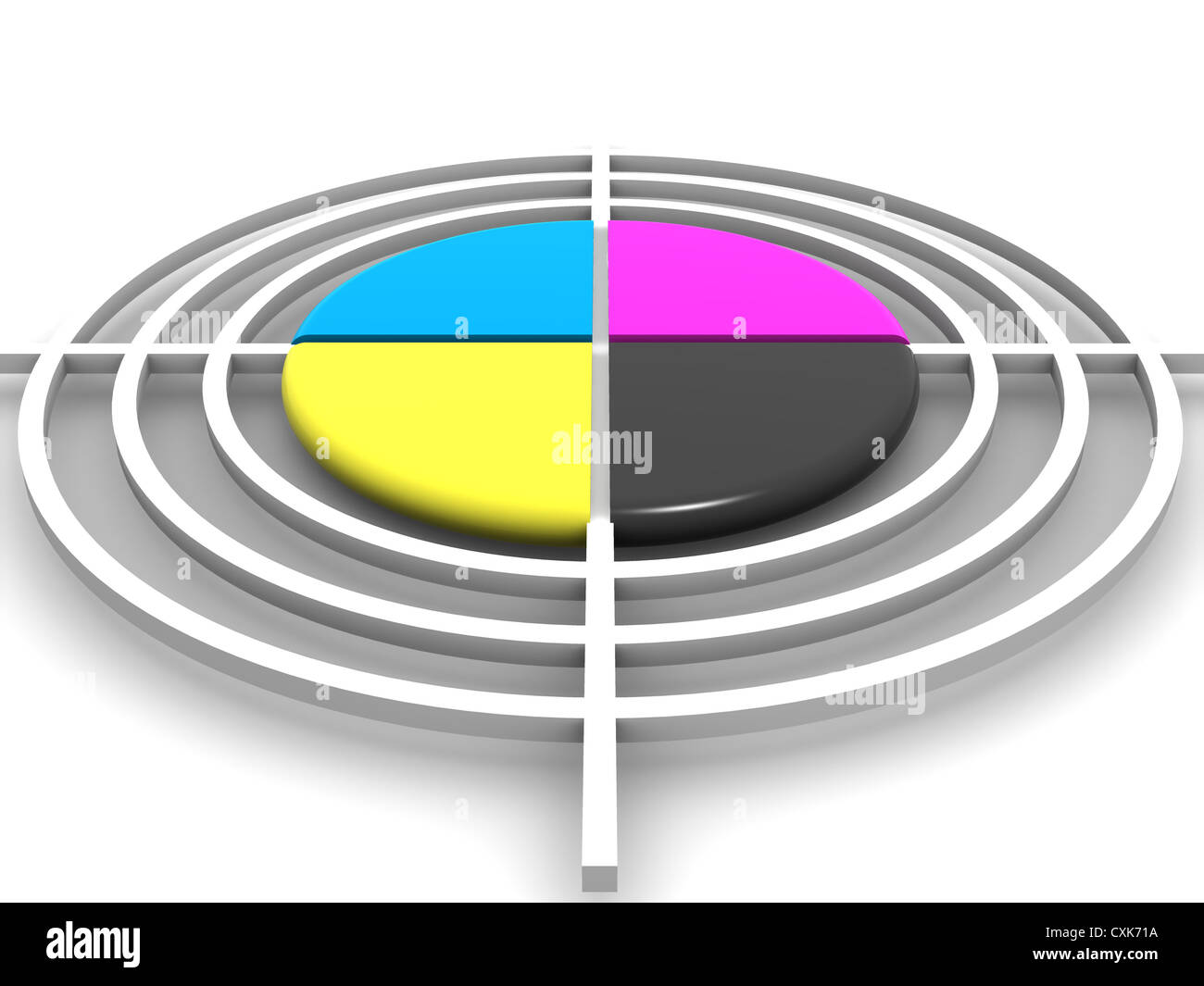 Polygraphic cible. Cmjn. 3d Banque D'Images