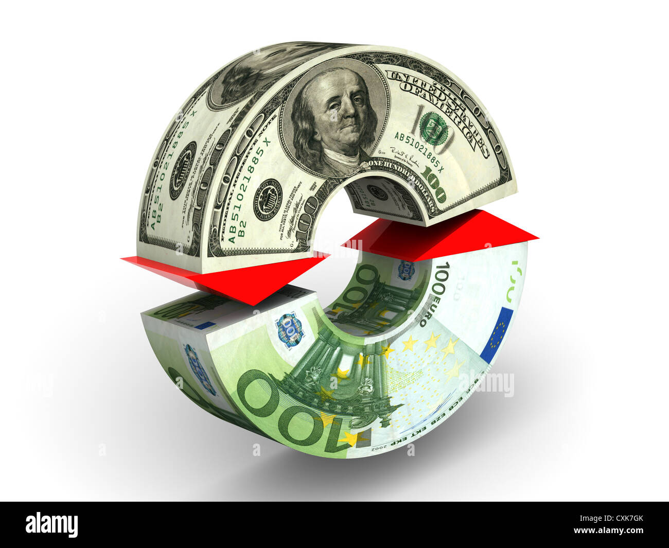 Un bureau de change. dollar. Euro. 3d Photo Stock - Alamy