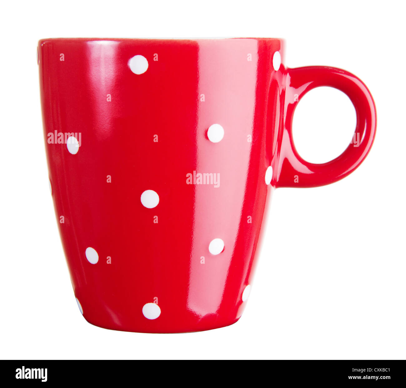 Tasse rouge isolé sur fond blanc Banque D'Images