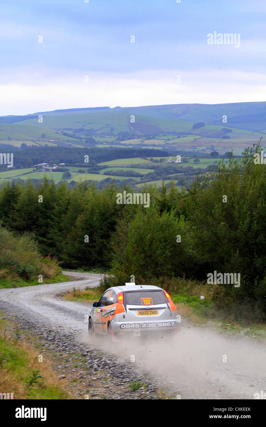WRC 2012, Pays de Galles, la Ford Focus voiture rallye Banque D'Images