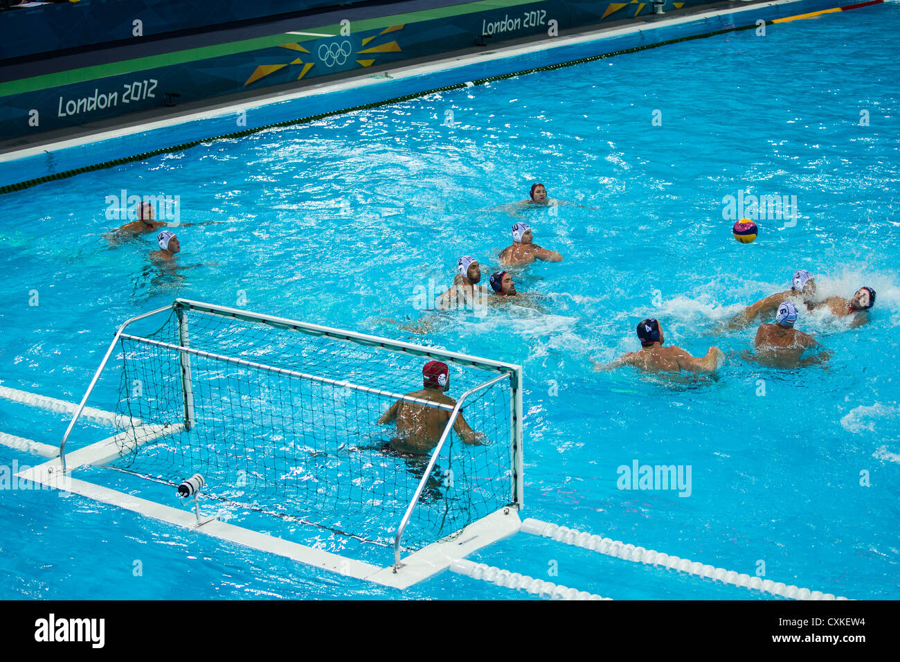 Hongrie vs USA Men's Water-polo match à des Jeux Olympiques d'été, Londres 2012 Banque D'Images