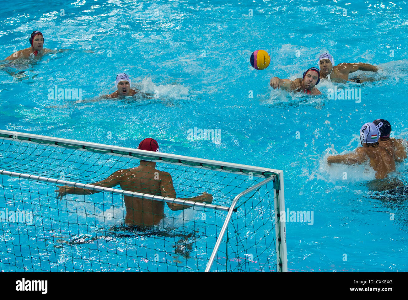 Hongrie vs USA Men's Water-polo match à des Jeux Olympiques d'été, Londres 2012 Banque D'Images