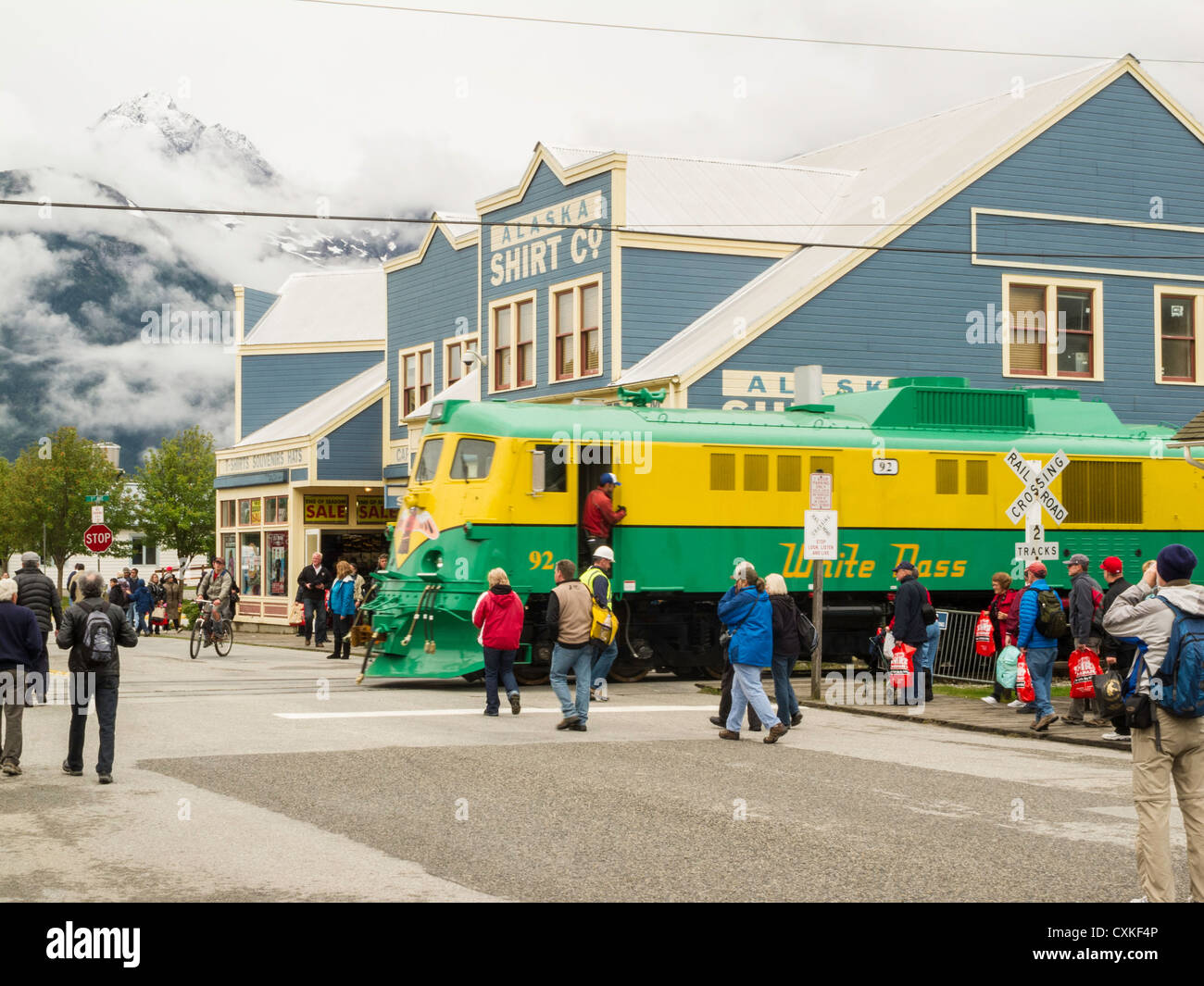 White Pass Railway Train, Skagway, Alaska, USA Banque D'Images