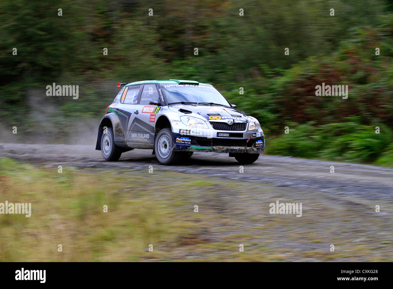 WRC 2012, Pays de Galles, skoda voiture rallye Banque D'Images