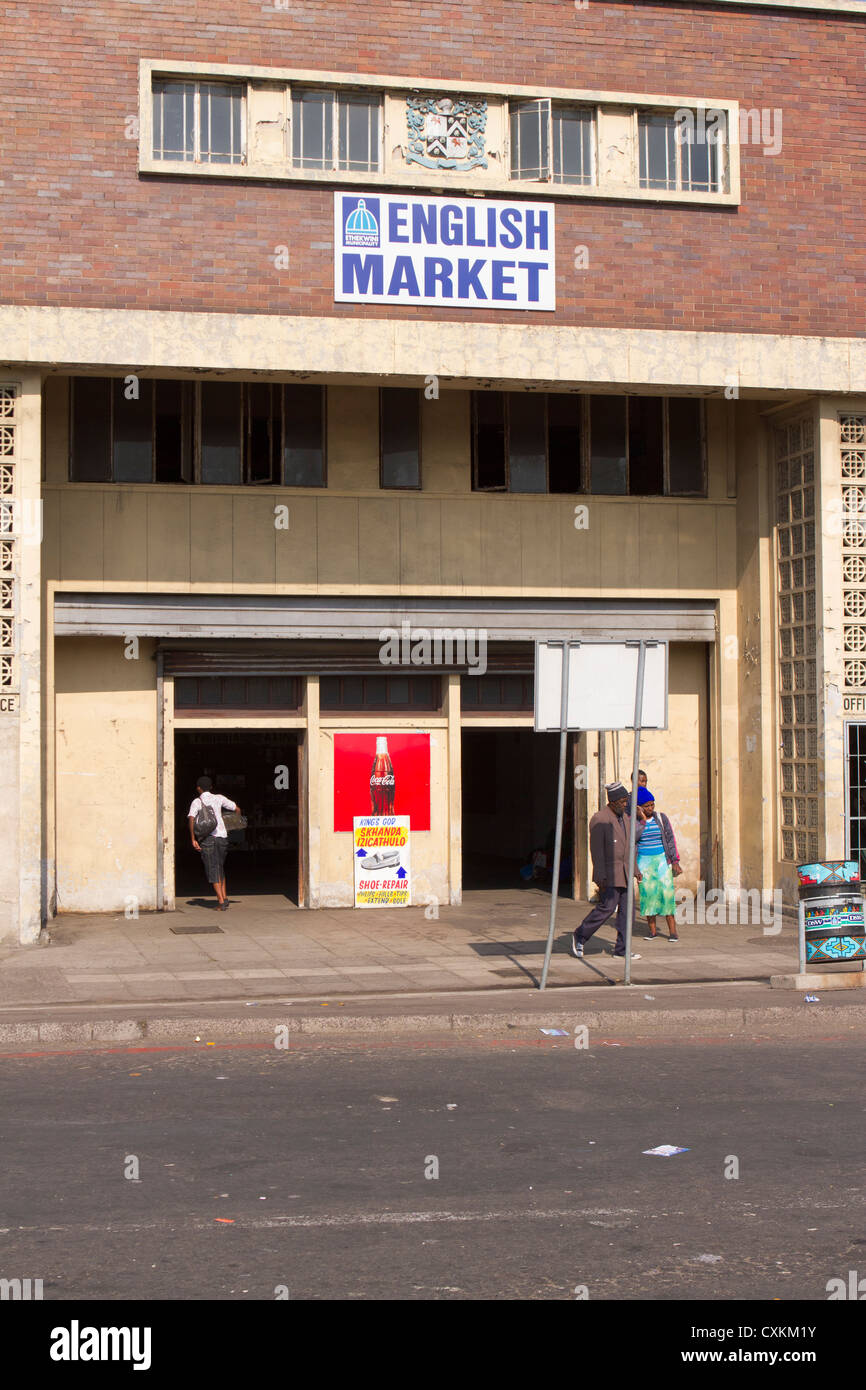 Le marché anglais dans le centre de Durban, Afrique du Sud Banque D'Images