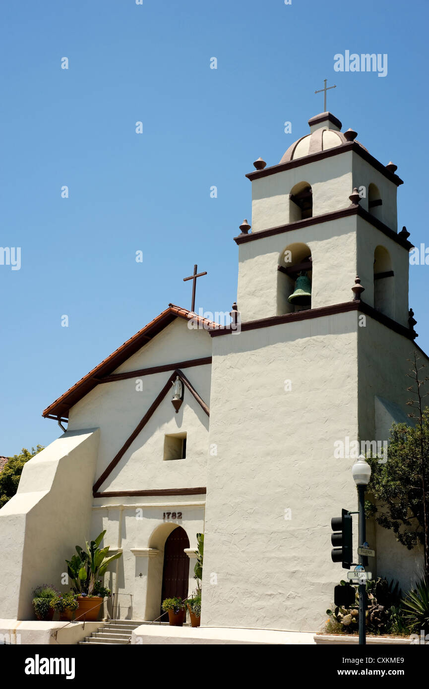 Une mission le San Buena Ventura Ventura en Californie Banque D'Images