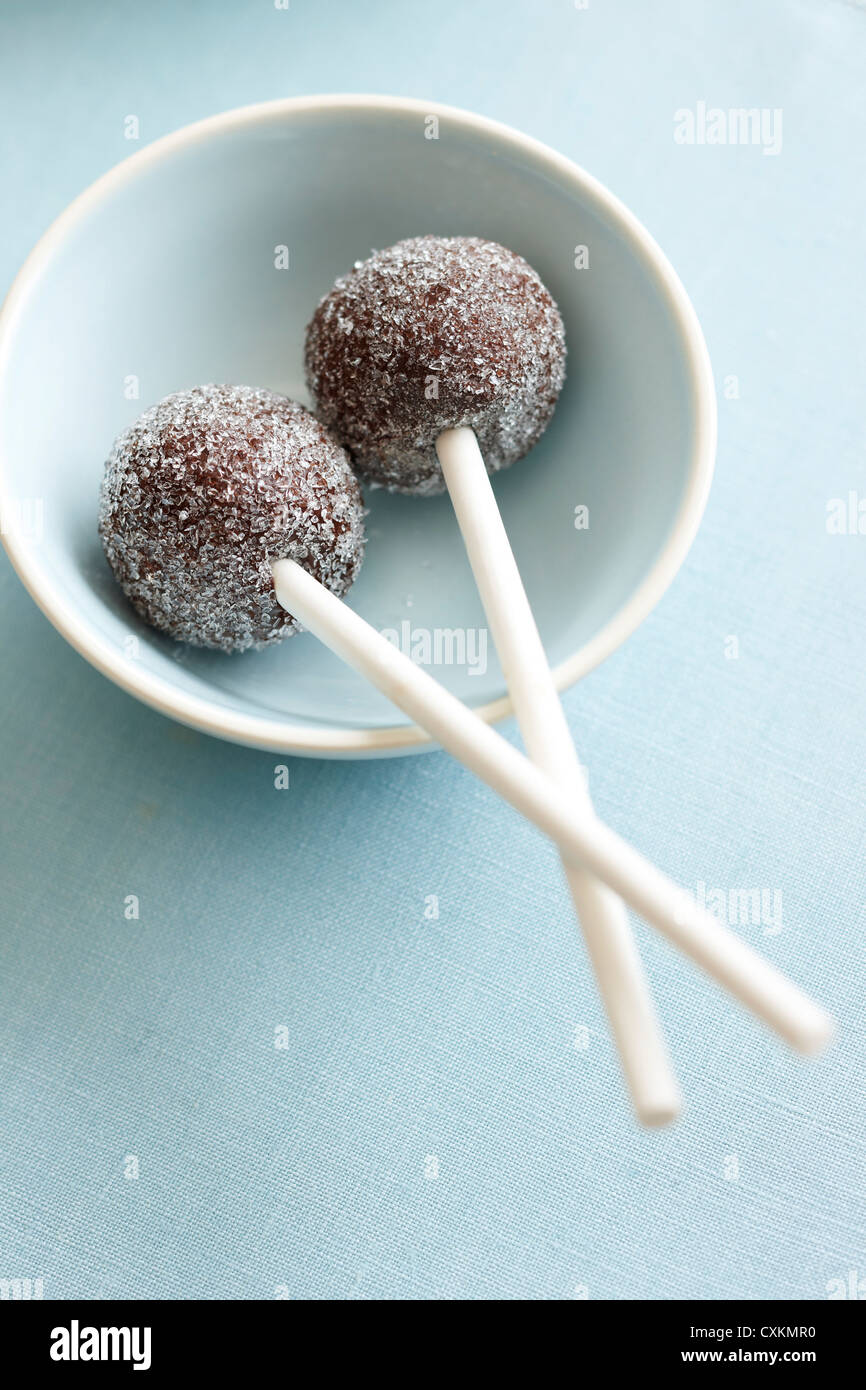 Chocolate Cake Pops Banque D'Images