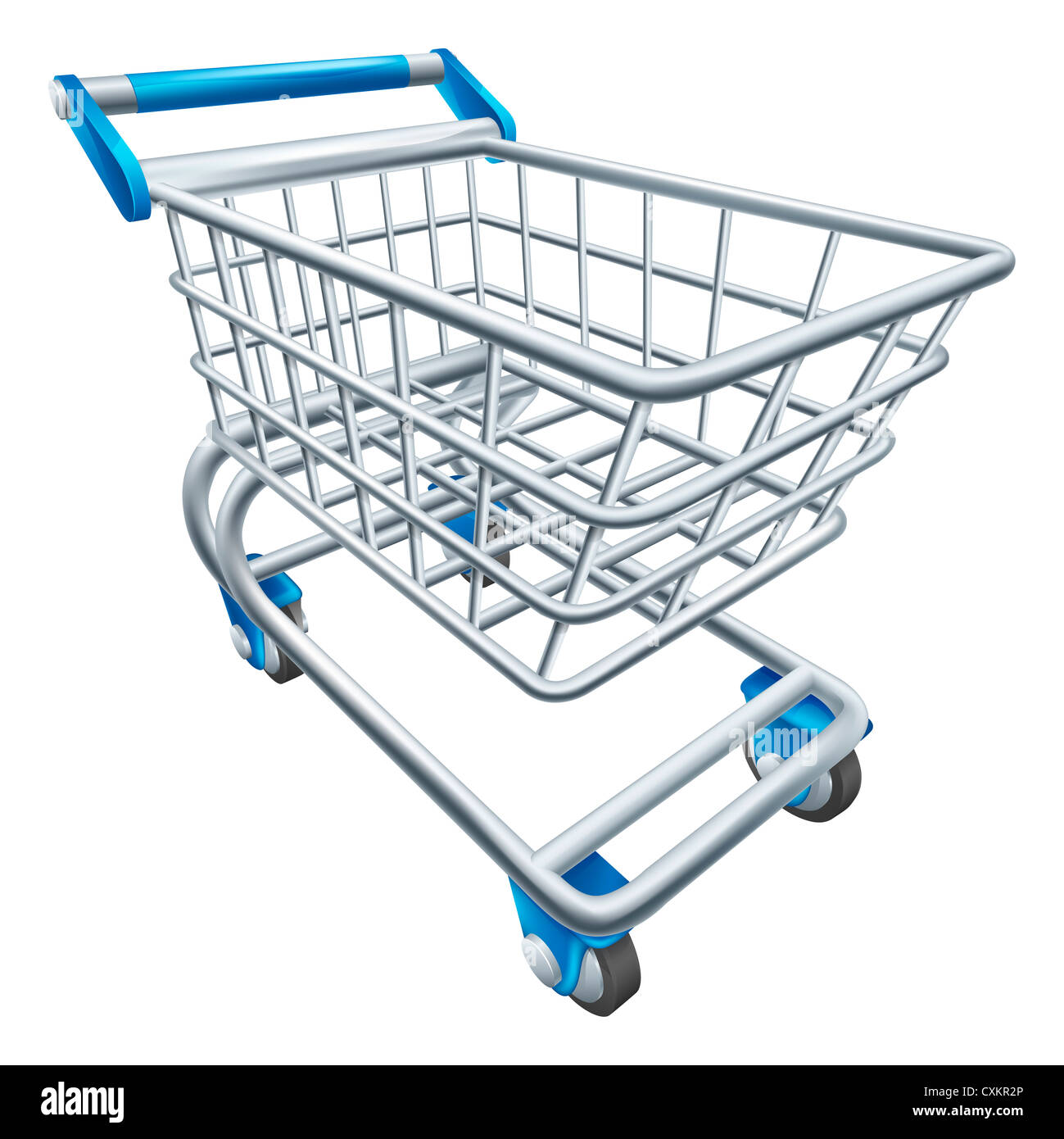 Une illustration d'un supermarché fil panier chariot ou panier Banque D'Images