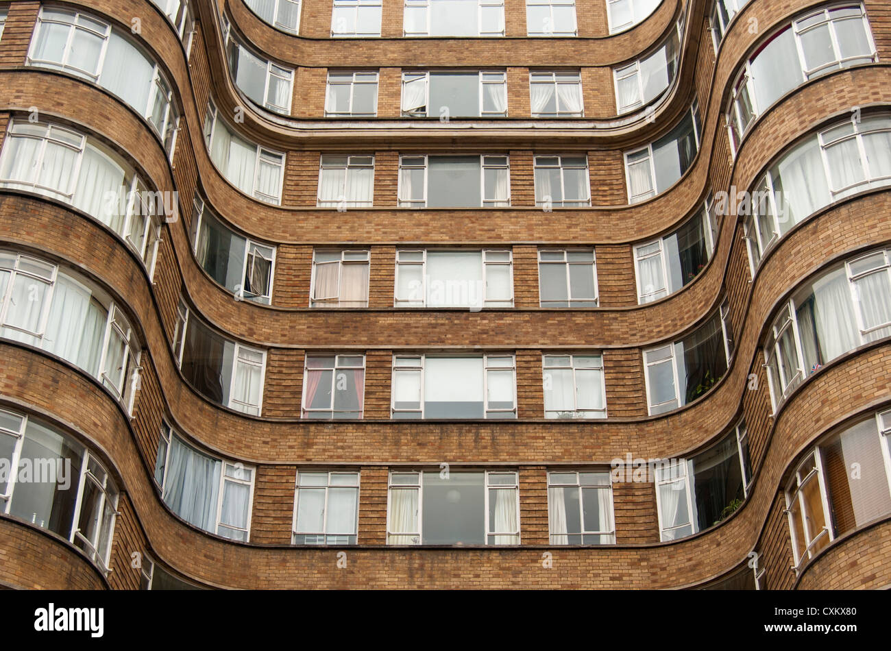 Florin Cour (Whitehaven Mansions de Hercule Poirot), Immeuble Art déco, Charterhouse Square, Smithfield, Londres, Angleterre, RU Banque D'Images