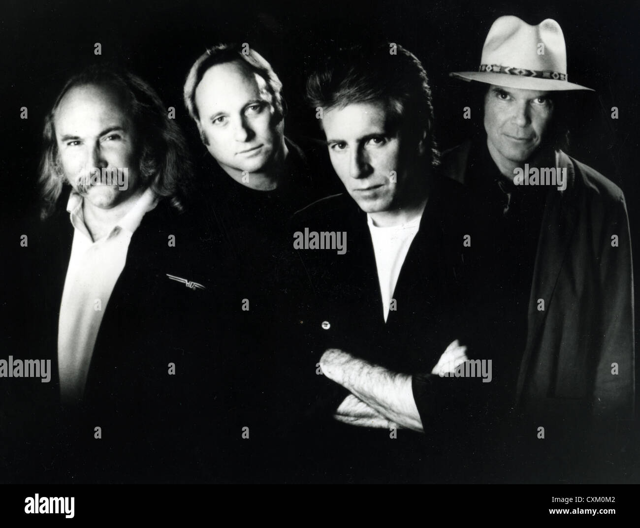 CROSBY, Stills, Nash & Young. Photo Promo de groupe rock à propos de 1995. À partir de l : Dave Crosby, Stephen Stills, Graham Nash, Neil Young Banque D'Images