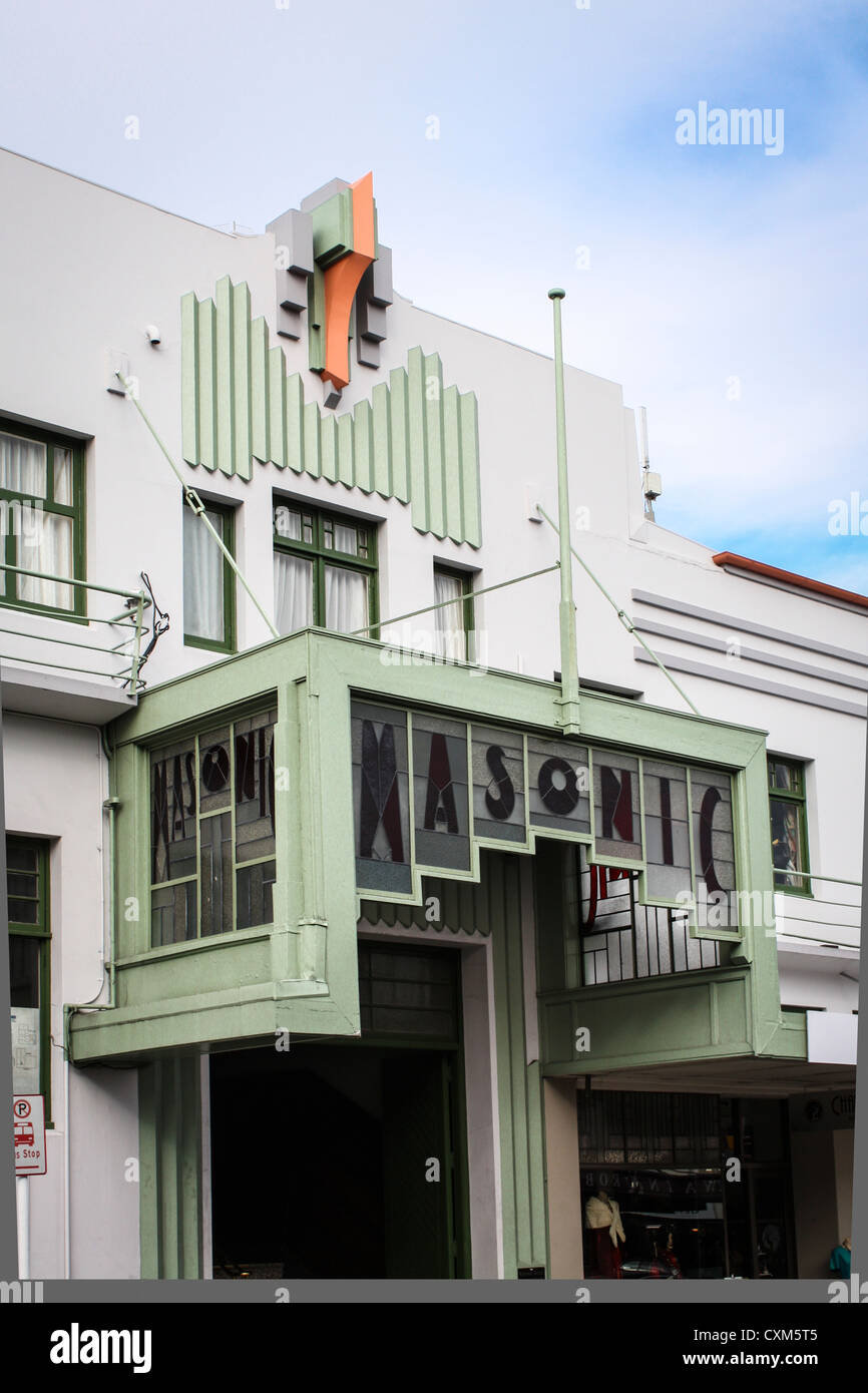 L'architecture Art Déco, Napier, Nouvelle-Zélande Banque D'Images