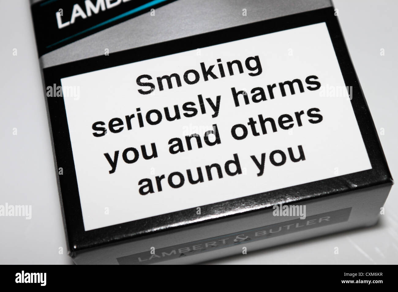 Paquet de cigarettes d'avertissement de santé Banque D'Images