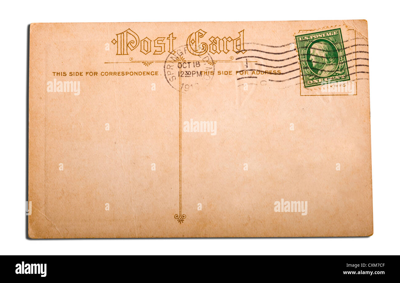 Une Carte Postale Ancienne Vierge Avec Copie Espace Et Un Chemin De Detourage Photo Stock Alamy